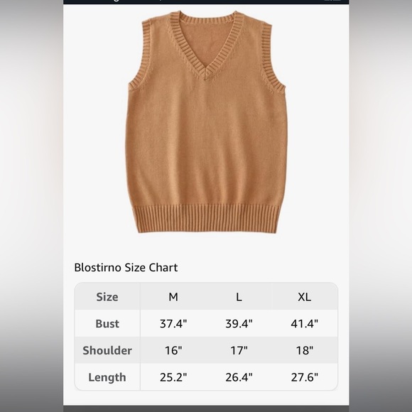 Khaki caramel Vneck sweater vest NWOT - Picture 2 of 8